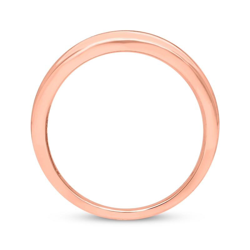 Previously Owned Men's Black/White Diamond Wedding Band 1/4 ct tw Round-cut 10K Rose Gold
