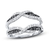 Thumbnail Image 1 of Previously Owned Black & White Diamonds 1/2 ct tw Enhancer Ring 14K White Gold
