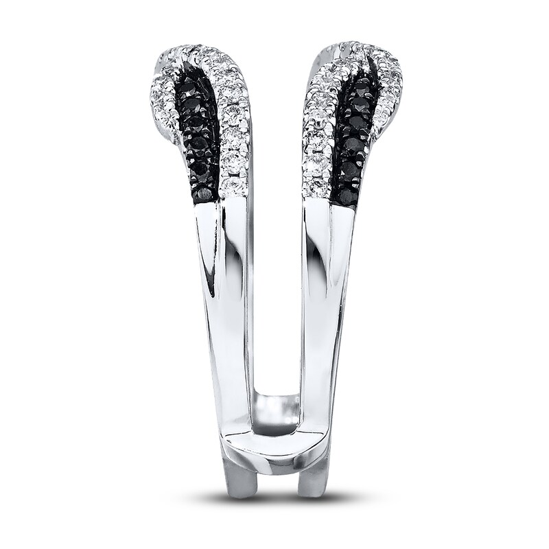 Main Image 3 of Previously Owned Black & White Diamonds 1/2 ct tw Enhancer Ring 14K White Gold