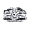 Thumbnail Image 4 of Previously Owned Black & White Diamonds 1/2 ct tw Enhancer Ring 14K White Gold