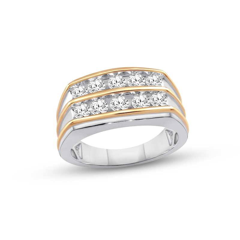 Main Image 1 of Previously Owned Men's Diamond Band 1 ct tw Round-cut 10K Two-Tone Gold