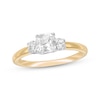 Thumbnail Image 1 of Previously Owned Three-Stone Diamond Engagement Ring 1 ct tw Cushion & Round 14K Two-Tone Gold