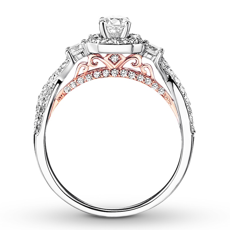 Main Image 2 of Previously Owned Diamond Engagement Ring 7/8 ct tw Round-cut 14K Two-Tone Gold