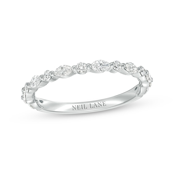 Previously Owned Neil Lane Premiere Diamond Anniversary Ring 1/2 ct tw Round & Marquise-cut 14K White Gold