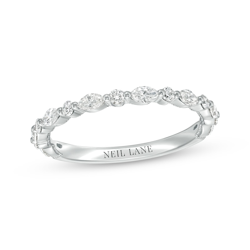 Main Image 1 of Previously Owned Neil Lane Premiere Diamond Anniversary Ring 1/2 ct tw Round & Marquise-cut 14K White Gold