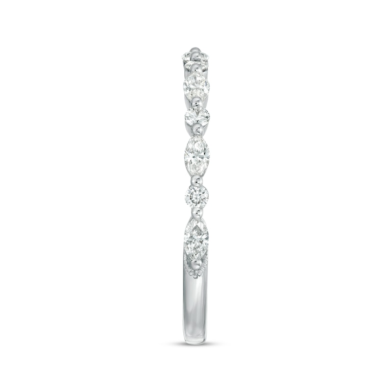 Main Image 3 of Previously Owned Neil Lane Premiere Diamond Anniversary Ring 1/2 ct tw Round & Marquise-cut 14K White Gold