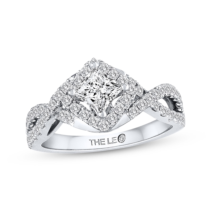 Previously Owned THE LEO Diamond Ring 1 ct tw Princess & Round-cut 14K White Gold