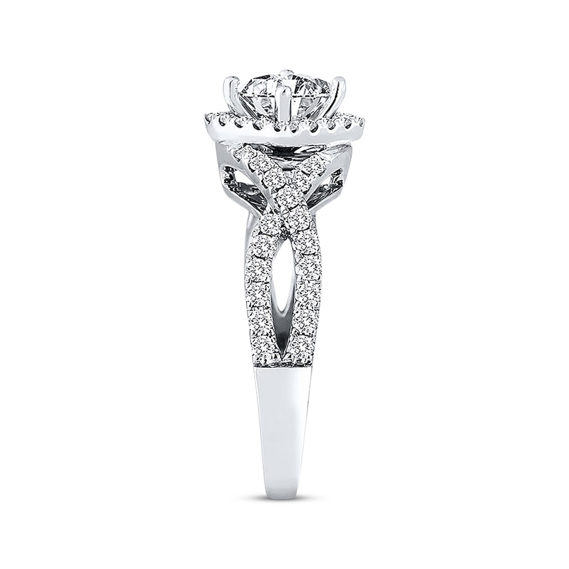Previously Owned THE LEO Diamond Ring 1 ct tw Princess & Round-cut 14K White Gold