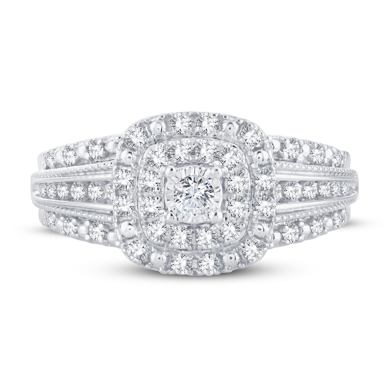 Main Image 3 of Previously Owned Diamond Engagement Ring 1/2 ct tw 10K White Gold Size 12