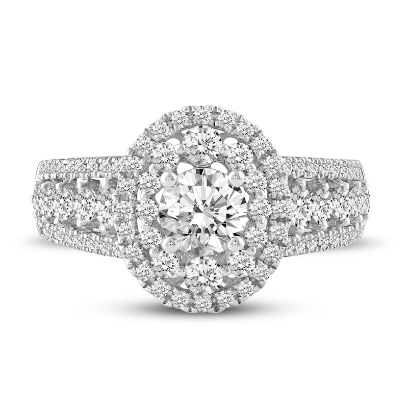 Main Image 4 of Previously Owned Round-cut Diamond Engagement Ring 1-3/8 ct tw 14K White Gold