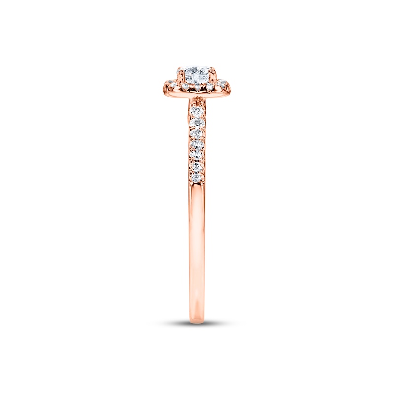 Main Image 2 of Previously Owned  Diamond Engagement Ring 3/8 ct tw Round-cut 10K Rose Gold - Size 3.75