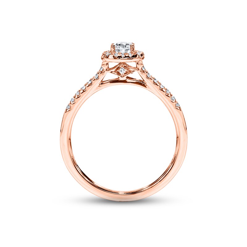 Main Image 3 of Previously Owned  Diamond Engagement Ring 3/8 ct tw Round-cut 10K Rose Gold - Size 3.75