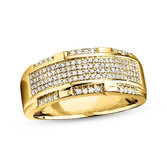 Previously Owned Men's Band 1/2 ct tw Diamonds 10K Yellow Gold Size 12.5