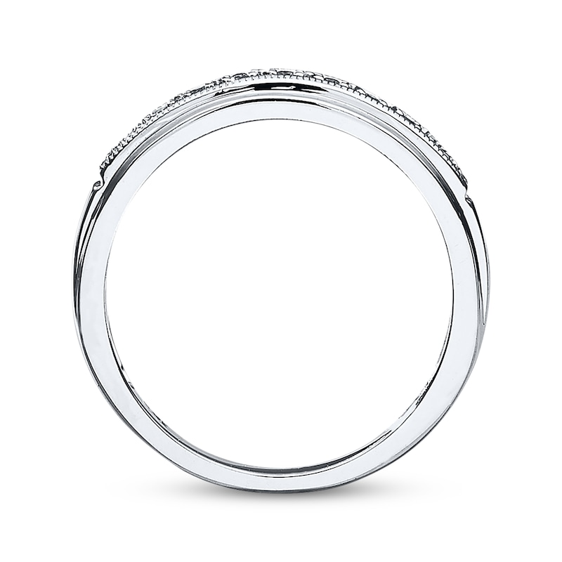 Main Image 3 of Previously Owned Diamond Wedding Band 1/20 ct tw Round-cut 10K White Gold Size 4