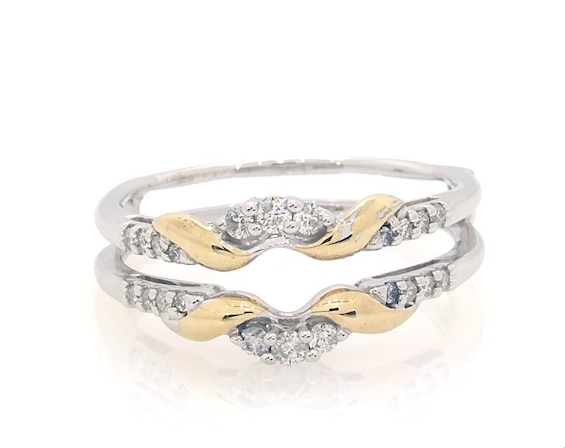 Previously Owned Diamond Enhancer Ring 1/3 ct tw Round-cut 14K Two-Tone Gold 10.5