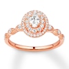 Previously Owned Diamond Engagement Ring 5/8 ct tw Oval & Round-cut 14K Rose Gold