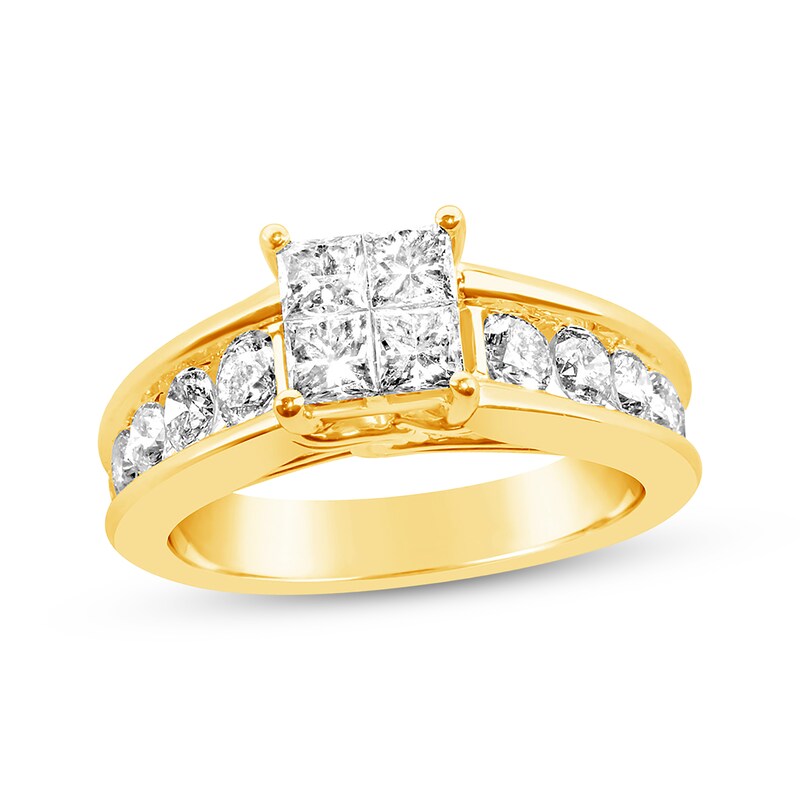 Main Image 1 of Previously Owned Diamond Engagement Ring 1-7/8 ct tw 14K Yellow Gold - Size 9.25