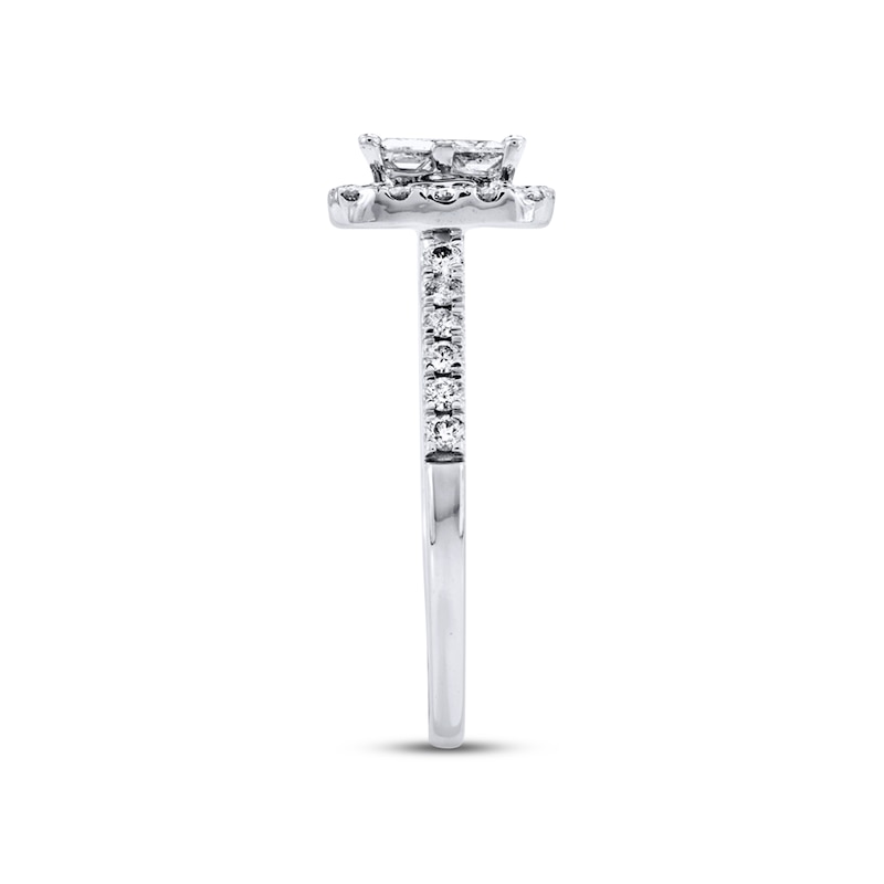 Main Image 2 of Previously Owned  Diamond Engagement Ring 1 ct tw Princess & Round-cut 14K White Gold - Size 10