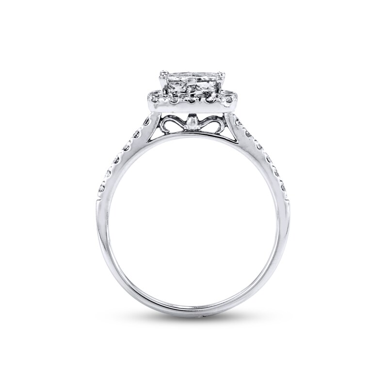 Main Image 3 of Previously Owned  Diamond Engagement Ring 1 ct tw Princess & Round-cut 14K White Gold - Size 10