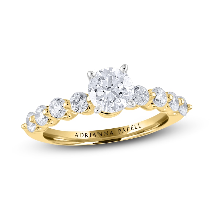 Previously Owned Adrianna Papell Diamond Engagement Ring 1-5/8 ct tw Round-cut 14K Two-Tone Gold - Size 4