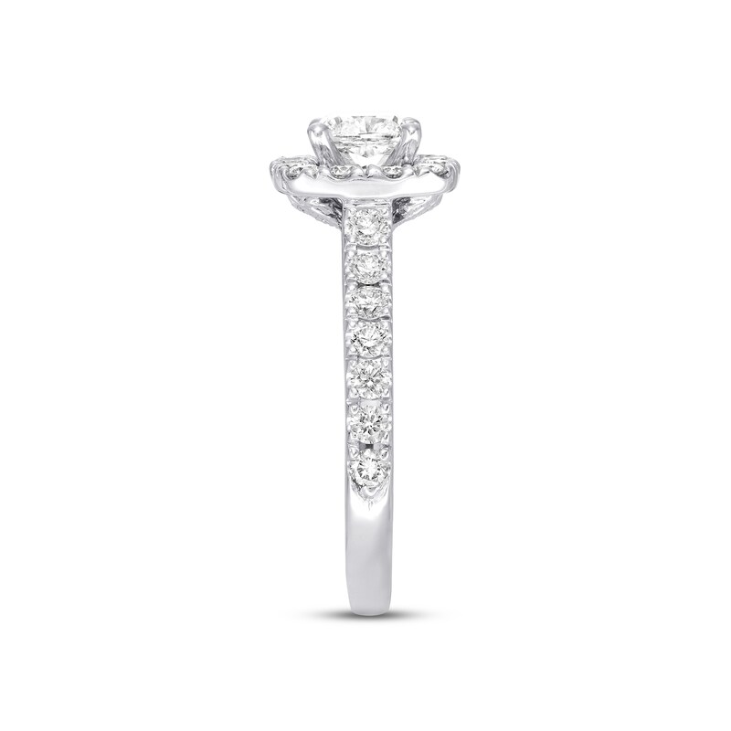 Main Image 2 of Previously Owned Neil Lane Diamond Engagement Ring 1-3/8 ct tw Cushion & Round-cut 14K White Gold - Size 4