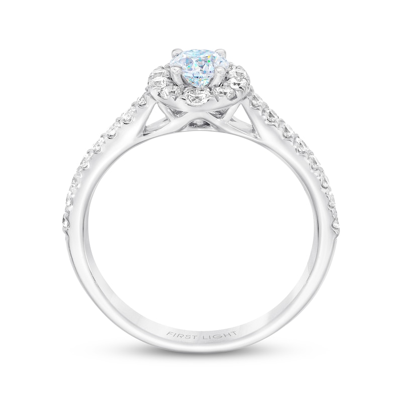Main Image 3 of Previously Owned THE LEO First Light Diamond Engagement Ring 1-1/4 ct tw Round-cut 14K White Gold - Size 4