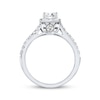 Thumbnail Image 3 of Previously Owned THE LEO Engagement Ring 1 ct tw Emerald & Round-cut Diamonds 14K White Gold - Size 4