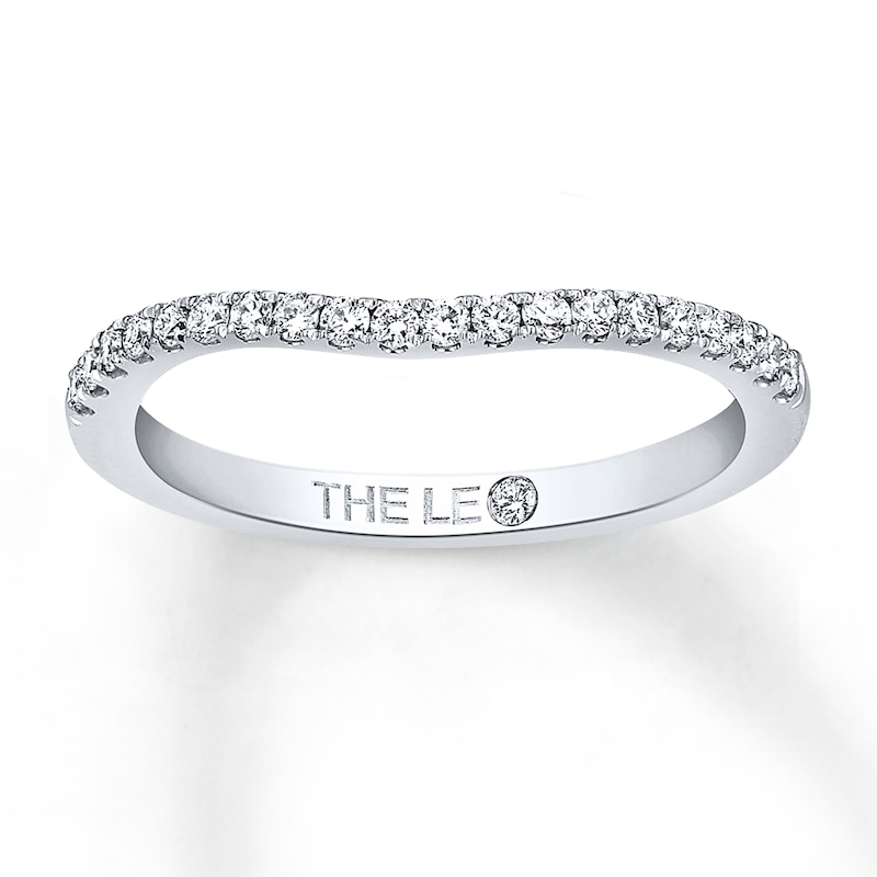Main Image 1 of Previously Owned THE LEO Diamond Wedding Band 1/5 ct tw Diamonds 14K White Gold Size 4
