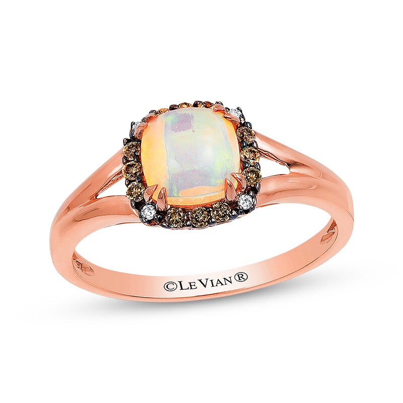 Main Image 1 of Previously Owned Le Vian Opal Ring 1/10 ct tw Diamonds 14K Strawberry Gold