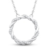 Thumbnail Image 1 of Previously Owned Circle of Gratitude Diamond Necklace 1/8 ct tw Round-cut 10K White Gold 19"