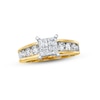 Thumbnail Image 1 of Previously Owned Diamond Engagement Ring 1-7/8 ct tw Princess & Round-cut 14K Yellow Gold