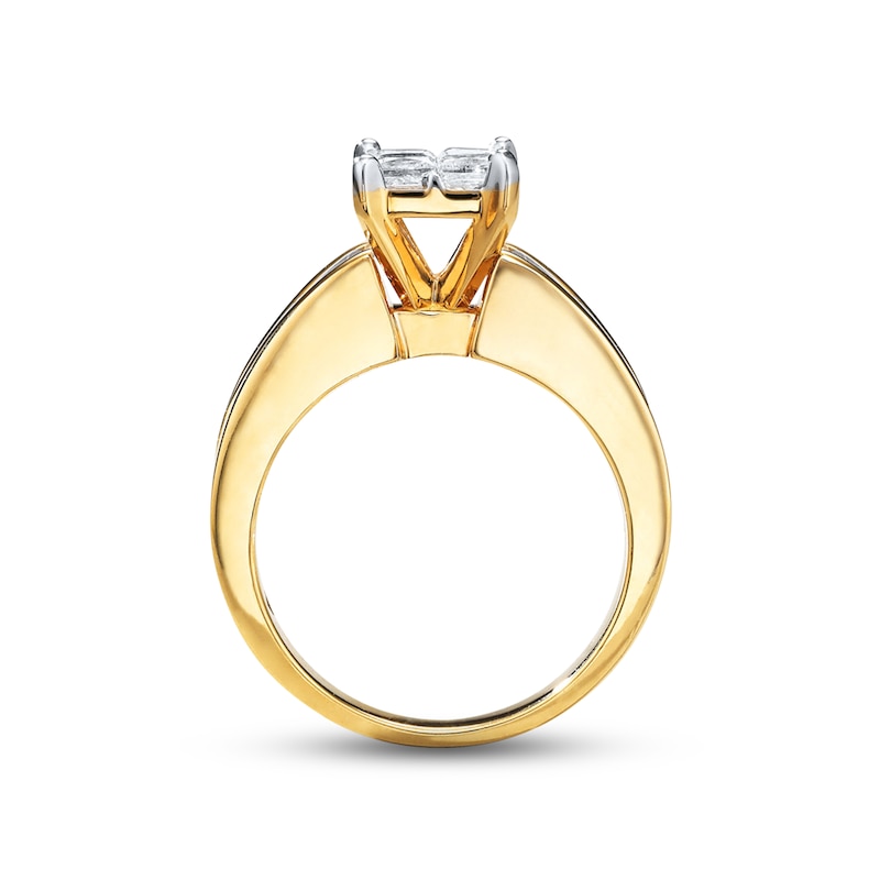 Main Image 3 of Previously Owned Diamond Engagement Ring 1-7/8 ct tw Princess & Round-cut 14K Yellow Gold