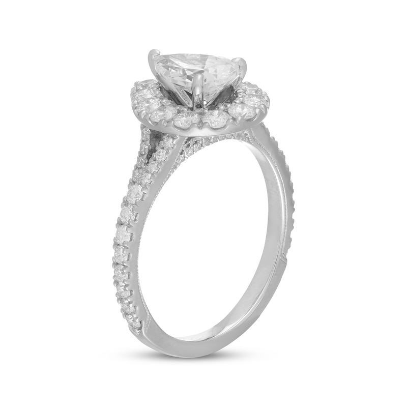 Main Image 2 of Previously Owned Neil Lane Diamond Engagement Ring 1-7/8 ct tw Pear & Round-cut 14K White Gold - Size 4.5