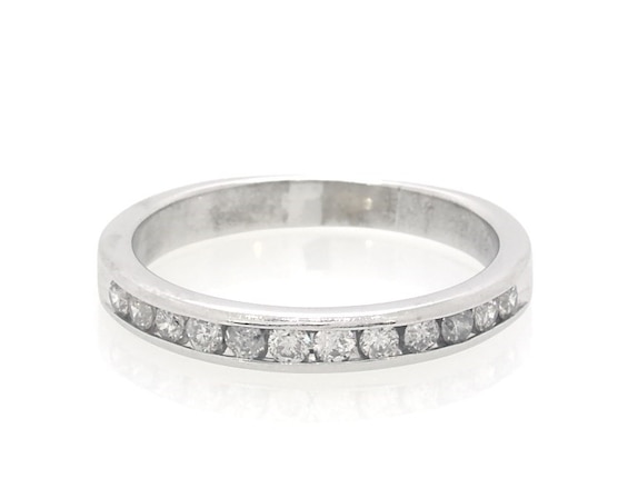 Previously Owned Diamond Channel Anniversary Ring 1/4 ct tw 10K White Gold Size 7