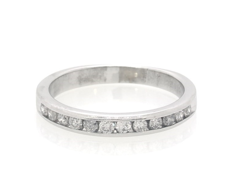 Main Image 1 of Previously Owned Diamond Channel Anniversary Ring 1/4 ct tw 10K White Gold Size 7