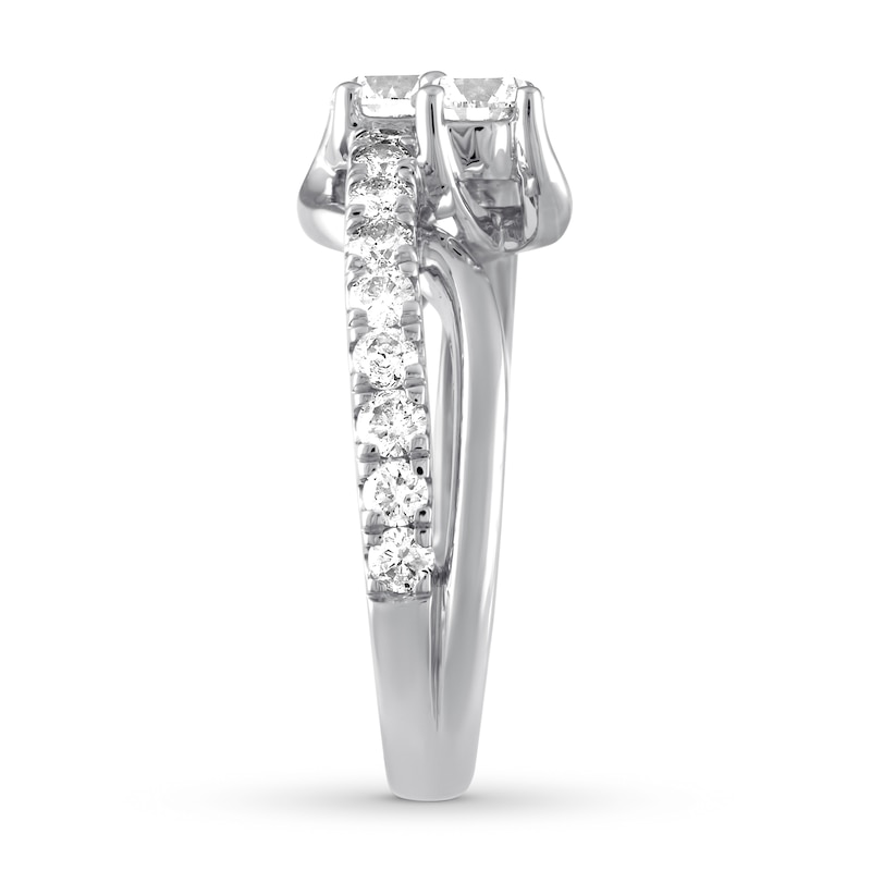Main Image 3 of Previously Owned Ever Us Two-Stone Diamond Ring 1-1/2 ct tw Round 14K White Gold
