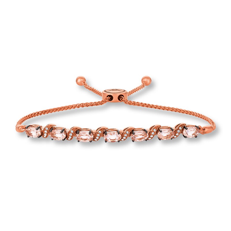 Main Image 1 of Previously Owned Le Vian Bolo Bracelet 1/15 cttw Diamonds 14K Strawberry Gold