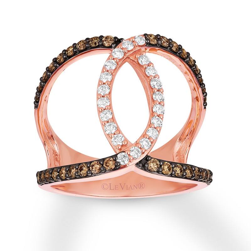 Previously Owned Le Vian Chocolate Diamond Ring 3/4 ct tw 14K Strawberry Gold