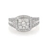 Thumbnail Image 1 of Previously Owned Multi-Diamond Center Cushion Halo Engagement Ring 1 ct tw 10K White Gold