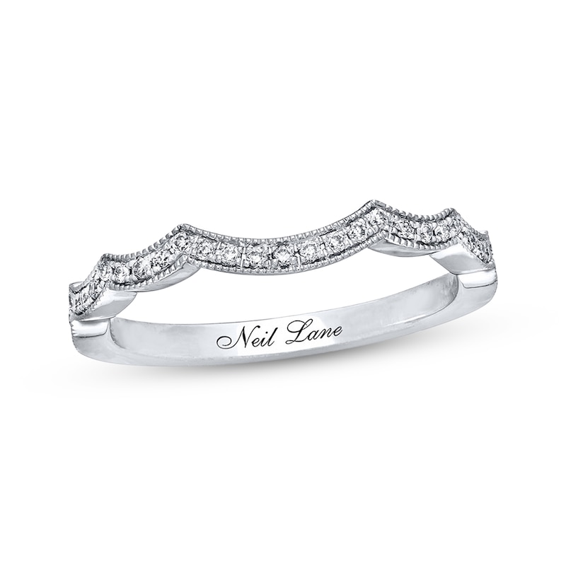 Main Image 1 of Previously Owned Neil Lane Wedding Band 1/6 ct tw Round-cut Diamonds 14K White Gold - Size 10