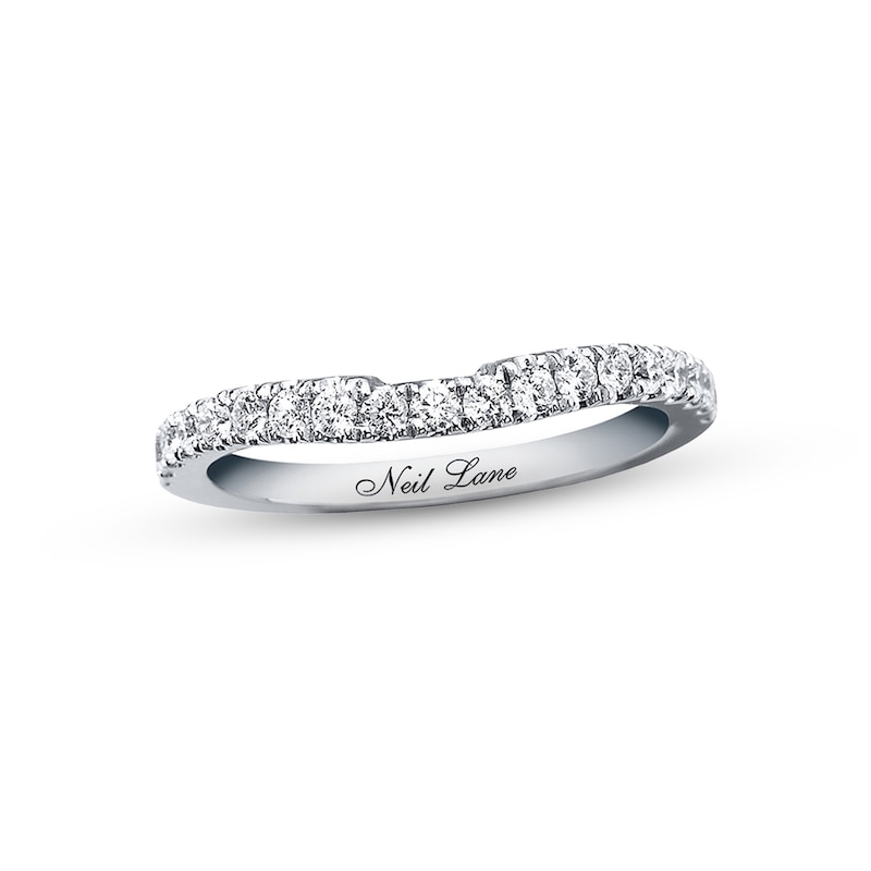 Main Image 1 of Previously Owned Neil Lane Diamond Wedding Band 3/8 ct tw Round-cut 14K White Gold Size 10