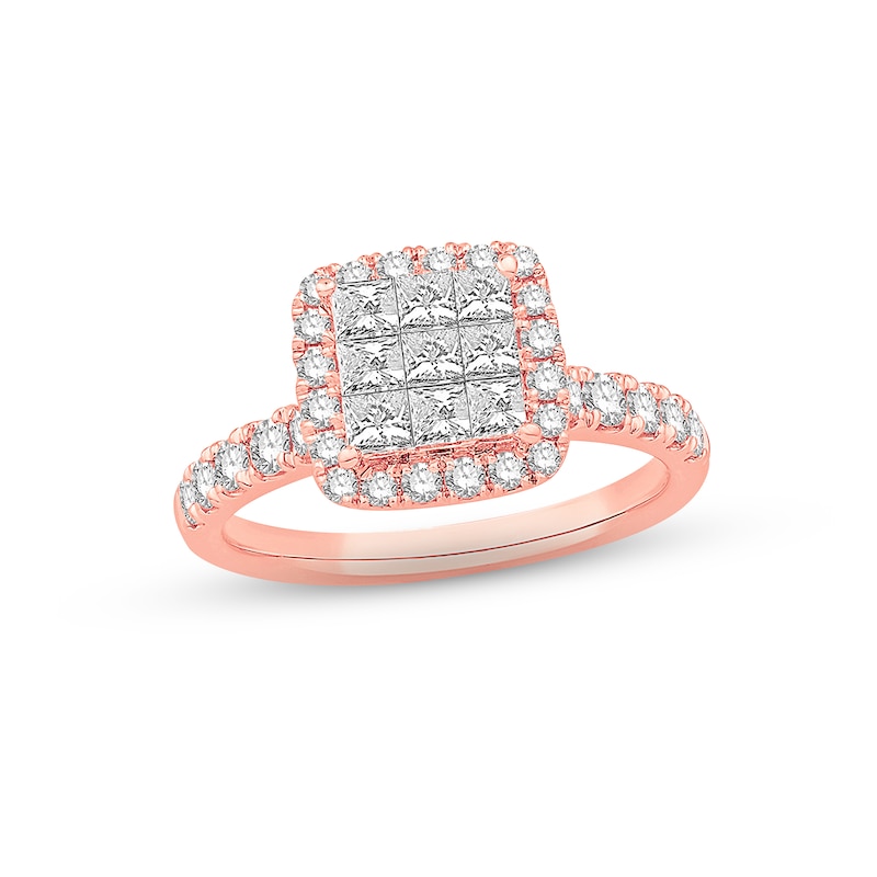 Main Image 1 of Previously Owned Diamond Engagement Ring 1-1/5 ct tw Princess & Round-cut 14K Rose Gold