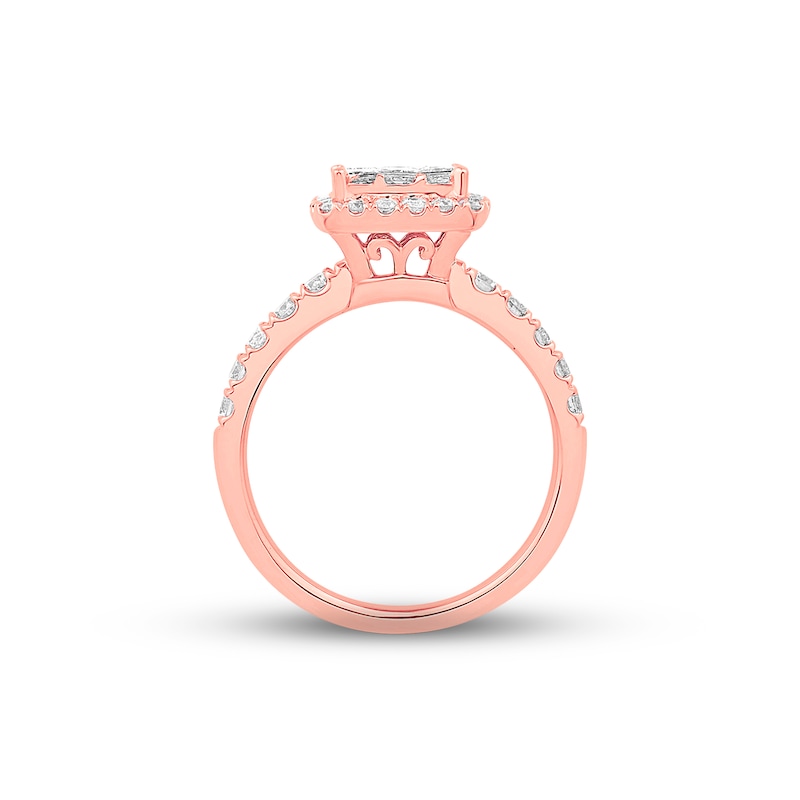 Main Image 2 of Previously Owned Diamond Engagement Ring 1-1/5 ct tw Princess & Round-cut 14K Rose Gold