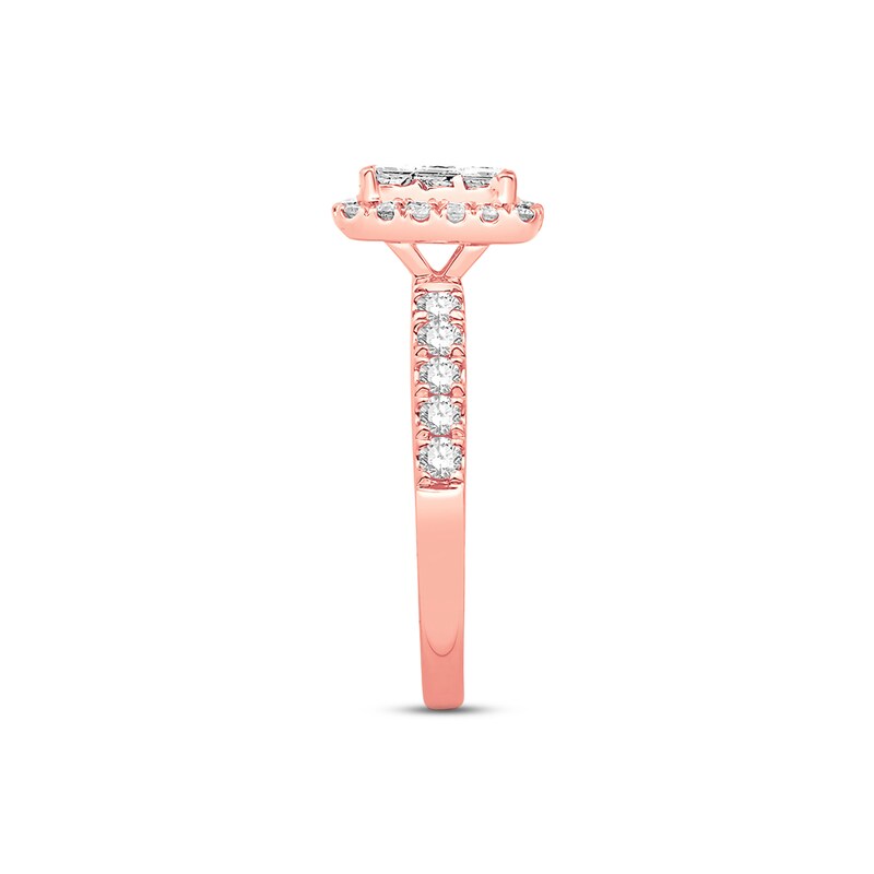 Main Image 3 of Previously Owned Diamond Engagement Ring 1-1/5 ct tw Princess & Round-cut 14K Rose Gold