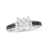 Thumbnail Image 0 of Previously Owned Black & White Diamond Engagement Ring 1 ct tw 14K White Gold