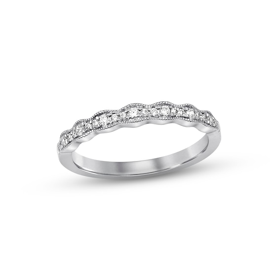 Previously Owned Diamond Wedding Band 1/8 ct tw Round-cut 14K White Gold