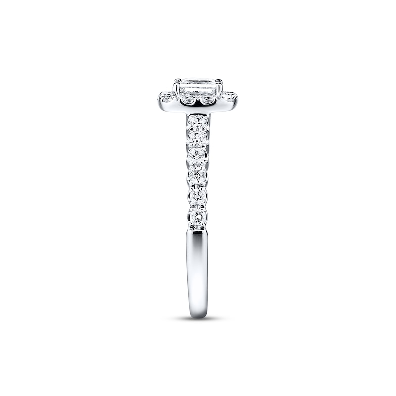 Main Image 2 of Previously Owned Diamond Engagement Ring 7/8 ct tw Princess & Round-cut 14K White Gold