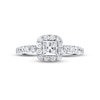 Thumbnail Image 4 of Previously Owned Diamond Engagement Ring 7/8 ct tw Princess & Round-cut 14K White Gold