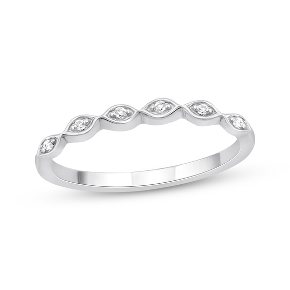 Previously Owned Diamond Wedding Band 1/20 ct tw Round-cut 10K White Gold