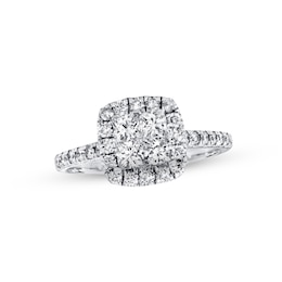 Previously Owned Diamond Engagement Ring 1 ct tw Princess & Round-cut 14K White Gold